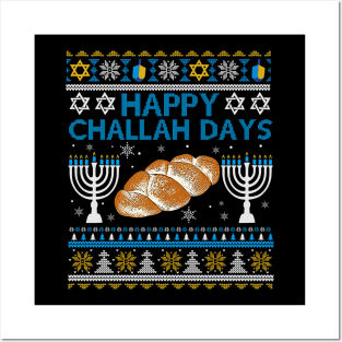Happy Challah Days Hanukkah Chanukah Funny Jewish Bread Posters and Art